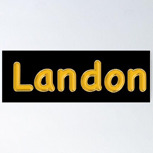 Item preview, Golden Balloon Landon Name Label (Black) designed and sold by NormadWorld.