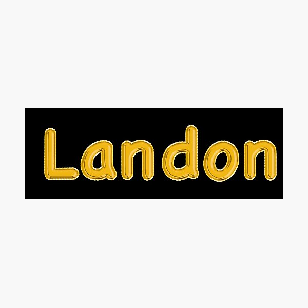 Item preview, Golden Balloon Landon Name Label (Black) designed and sold by NormadWorld.