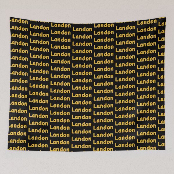 Item preview, Golden Balloon Landon Name Label (Black) designed and sold by NormadWorld.