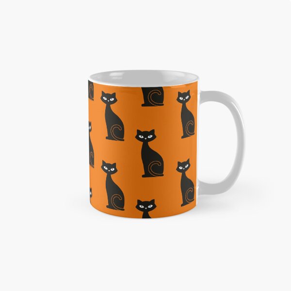 Artikelvorschau, Schwarzer Katzenmuster-Orange-Hintergrund entworfen und verkauft von TenebrousRose.