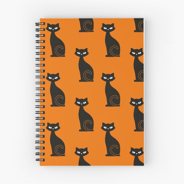 Item preview, Black Cat Pattern Orange Background designed and sold by TenebrousRose.