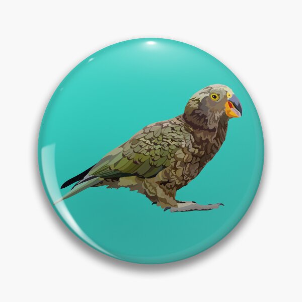 Item preview, K is for Kea,Kea – Intelligent Alpine Parrot of New Zealand Illustration designed and sold by PrettylittlepastelUk.