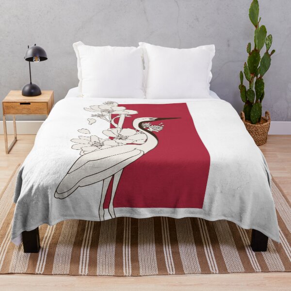 Item preview, Japanese style. Crane. Red and beige colors designed and sold by coollooc-piece.