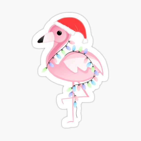 Christmas Flamingo Stickers Redbubble - christmas roblox stickers redbubble