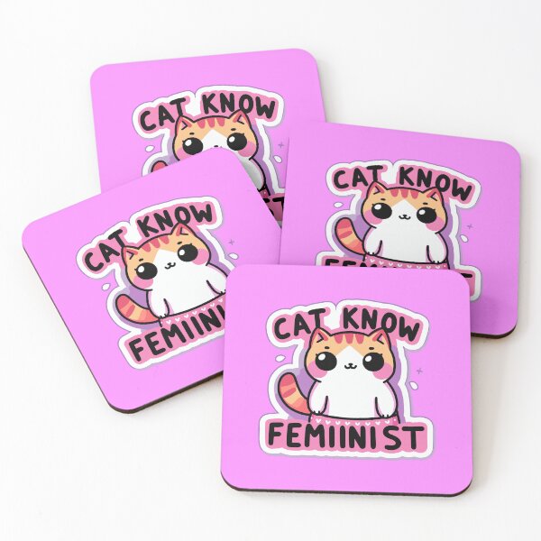 Item preview, Cute Beautiful Cat Know Feminist Pink designed and sold by artbibun.