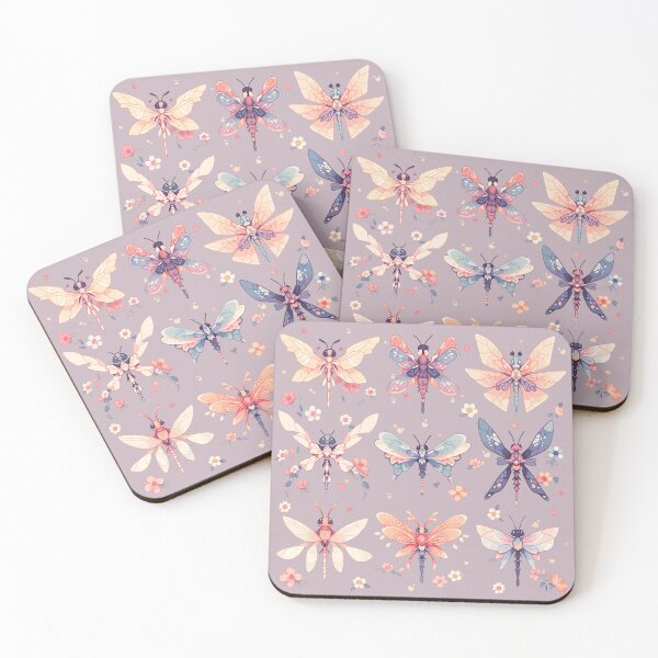 Item preview, Cartoon Dragonflies - Cute Adorable Insect Aesthetic Flower Pattern designed and sold by ArtstyleAlchemy.