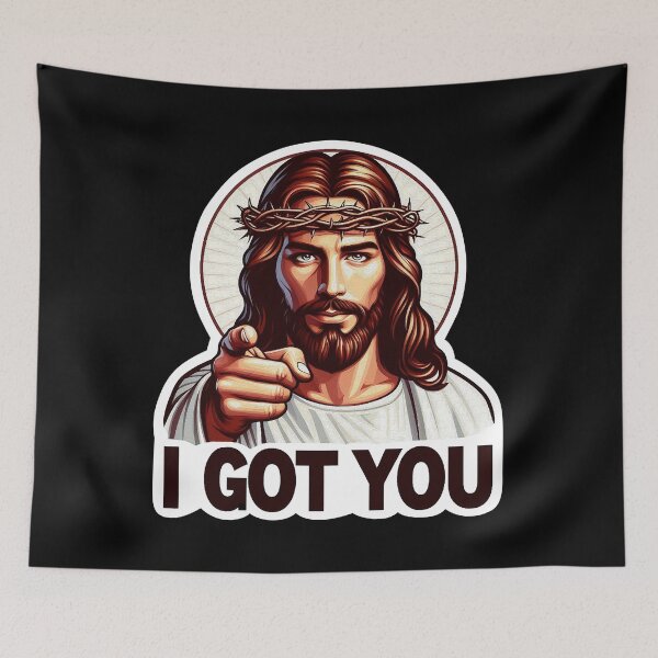 Item preview, I GOT YOU meme Jesus Christ Crown of Thorns designed and sold by plushism.