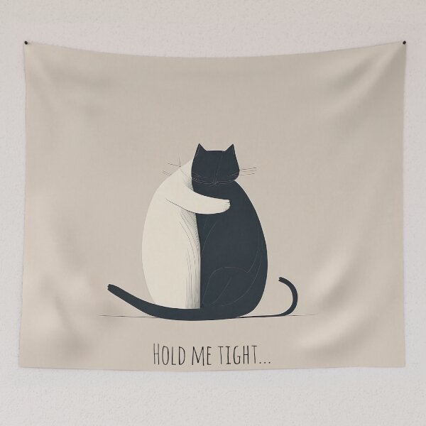 Item preview, [AI Art] Hold me tight, Minimal Art Style - CAT EDITION designed and sold by Sissle.