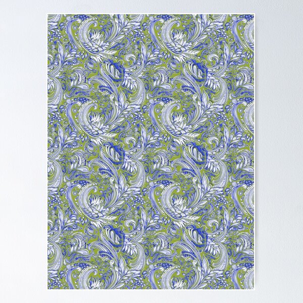 Item preview, Paisley classic design green blue designed and sold by Alessandro Remo Mazzoni Remotextiles.