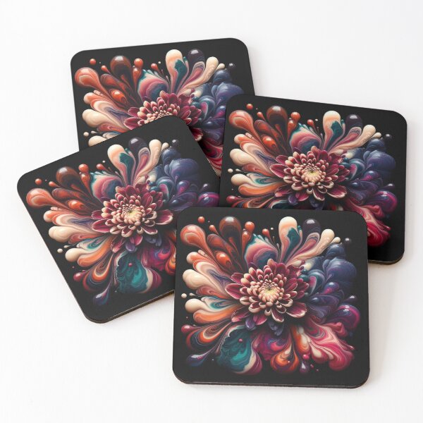 Item preview, Pour Painted Chrysanthemum designed and sold by NeatSplash.