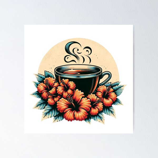 Item preview, Retro Hibiscus Tea designed and sold by NeatSplash.