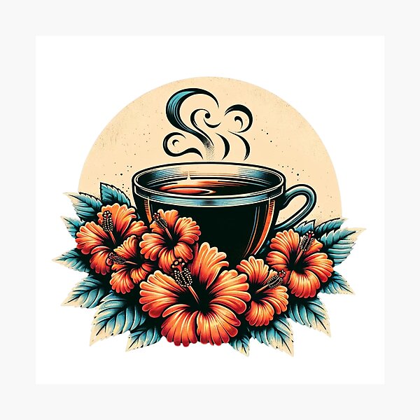 Item preview, Retro Hibiscus Tea designed and sold by NeatSplash.