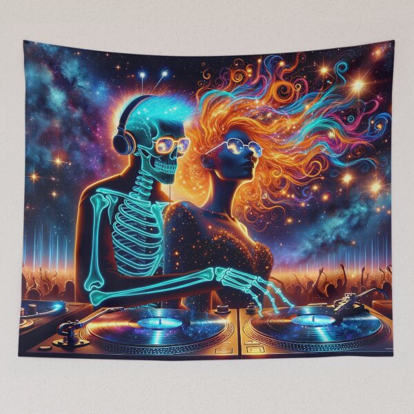 Item preview, Cosmic Beats: The Skeleton DJ's Rave designed and sold by Left-Hand-Tree.