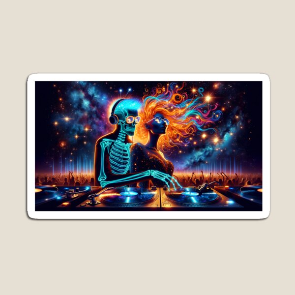 Item preview, Cosmic Beats: The Skeleton DJ's Rave designed and sold by Left-Hand-Tree.