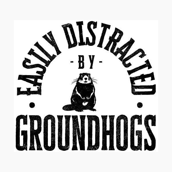 Aperçu de l'œuvre Facilement distrait par les marmottes créée et vendue par Line2Rhyme.