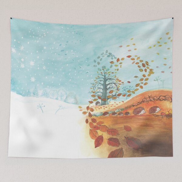 Item preview, Hey Little Hedgehogs, Winter is Coming! Illustration designed and sold by Julia Doria.