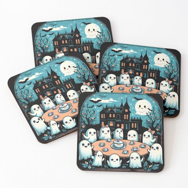 Item preview, Halloween Cute Tea Party Among Ghosts designed and sold by İlker Berk Ergan.