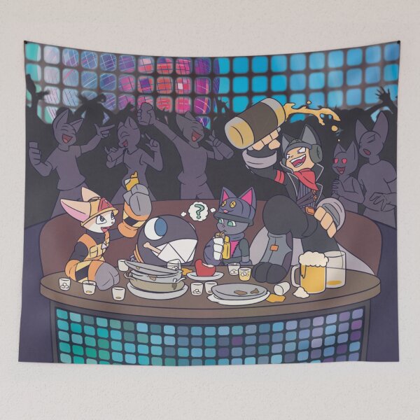 Item preview, Guy's Night (Blue Version) - anime cat cartoon characters designed and sold by 4ThingTon.