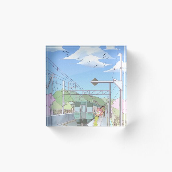 Item preview, Chica anime en la estación de tren. designed and sold by Funwaytrend.
