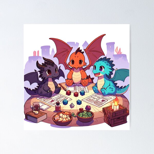 Item preview, Dragons Playing DnD designed and sold by dragongf.