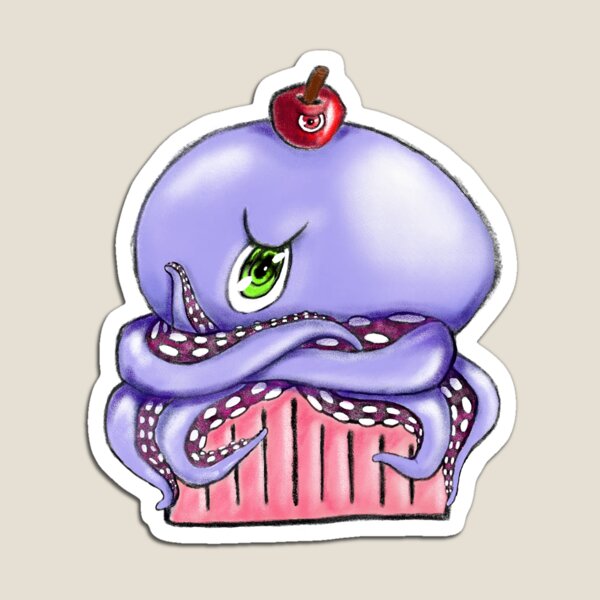Aperçu de l'œuvre SCP Alien Octopus dans le style cupcake avec Cherry Side Kick créée et vendue par TNMD.
