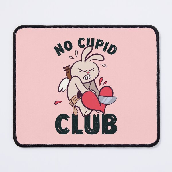 Item preview, No Cupid Club Anti-Valentine's Rebel Bunny designed and sold by ElLocoMus.