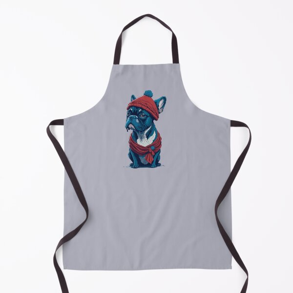 Item preview, Frenchie's Winter Chic: French Bulldog in Hat and Red Scarf designed and sold by cutie1pie1dogs.