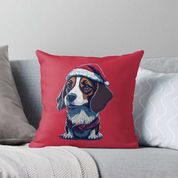 Item preview, Beagle: Wearing Christmas Hat with Canine Cheer designed and sold by cutie1pie1dogs.