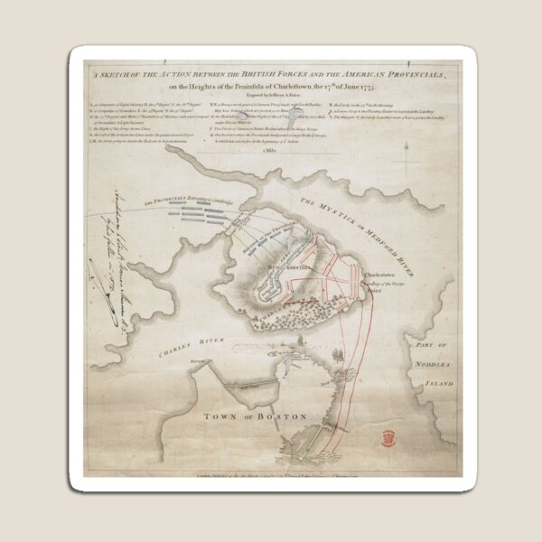 Item preview, Vintage Battle of Bunker Hill Map (1775) designed and sold by BravuraMedia.