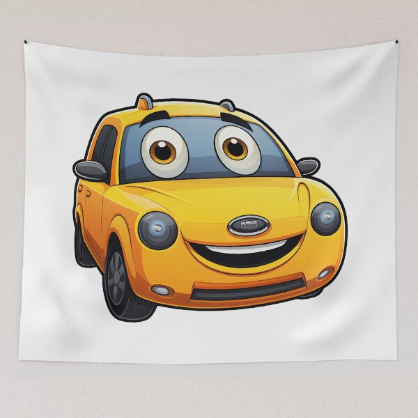 Item preview, Playful Fun: Imaginative Cartoon Car in Vibrant Sunny Yellow! designed and sold by Cr-AI-tive.