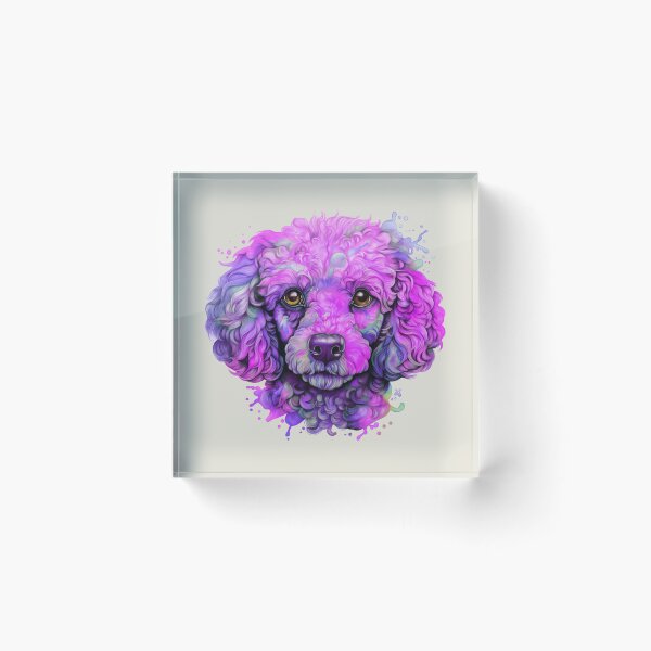 Item preview, Poodle - Colorful Pink Purple tones Watercolor designed and sold by wotsthis.
