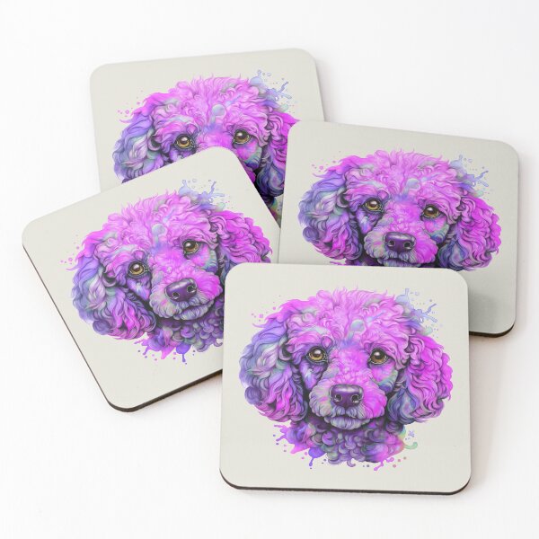 Item preview, Poodle - Colorful Pink Purple tones Watercolor designed and sold by wotsthis.