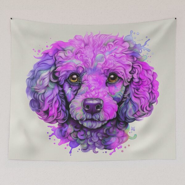 Item preview, Poodle - Colorful Pink Purple tones Watercolor designed and sold by wotsthis.