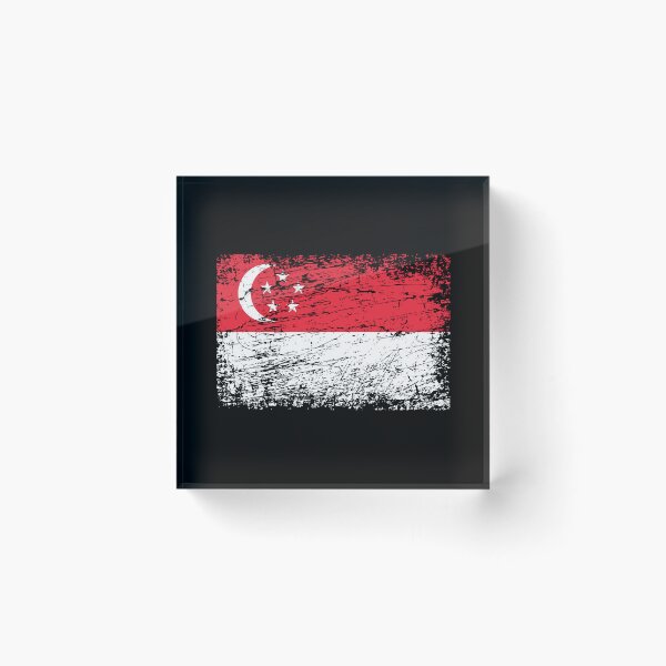 Artikelvorschau, Singapur Flagge used-look entworfen und verkauft von GeogDesigns.