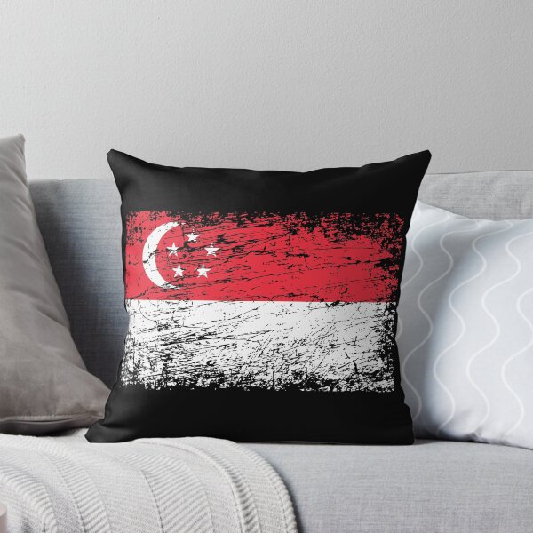 Artikelvorschau, Singapur Flagge used-look entworfen und verkauft von GeogDesigns.