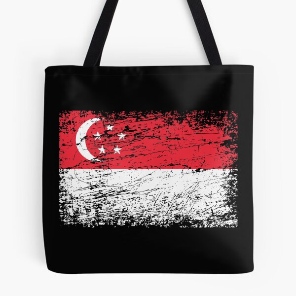Artikelvorschau, Singapur Flagge used-look entworfen und verkauft von GeogDesigns.