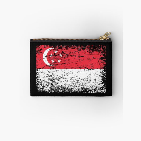 Artikelvorschau, Singapur Flagge used-look entworfen und verkauft von GeogDesigns.