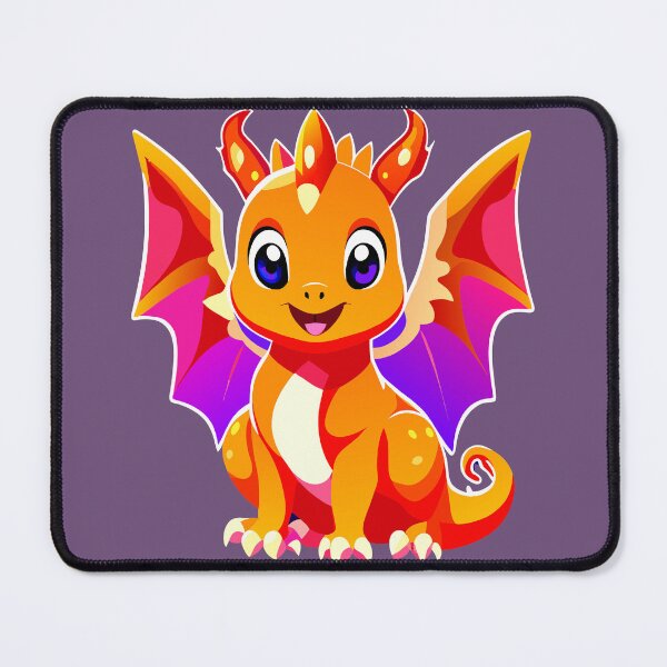 Item preview, The Joyful Baby Dragon illustration designed and sold by AgarutanPrint.