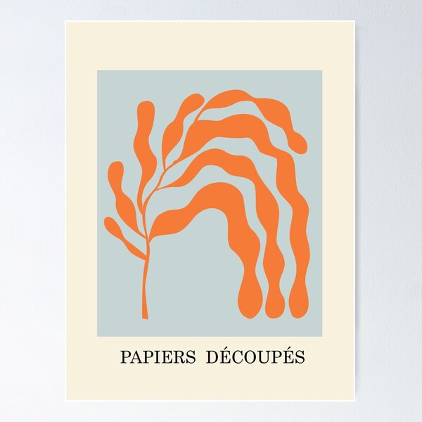 Item preview, Henri matisse flower blue orange cut outs Poster designed and sold by shreya ranjan.