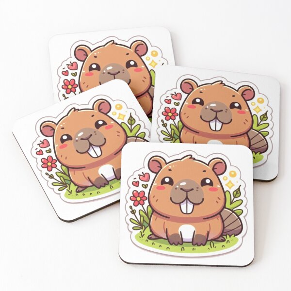 Item preview, Happy Cute Baby Capybara Sticker designed and sold by PiquePalette.