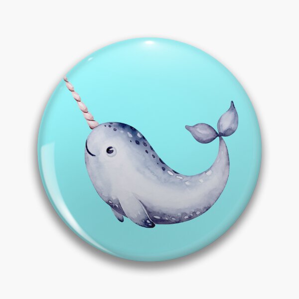 Item preview, Nar whale watercolor illustration  designed and sold by LionessLove.