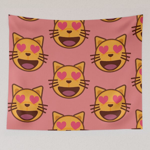 Item preview, PEO smiling cat face with heart shaped eyes designed and sold by klausjager.