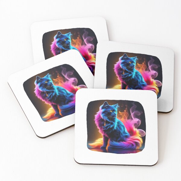 Item preview, Noble cat with colorful smoke effect - Smoky Cat designed and sold by Toms Tee.