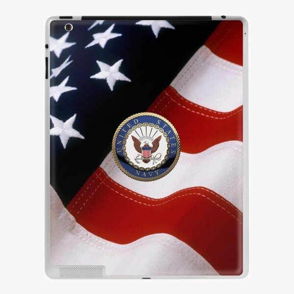 U.S. Navy - USN Emblem over American Flag iPad Skin