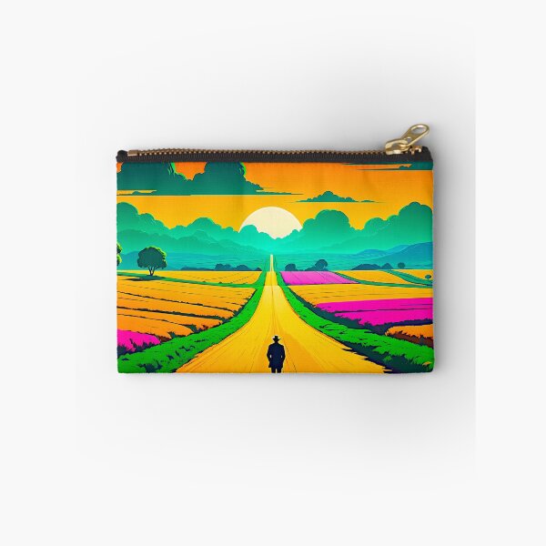 Item preview, Colourful Pop Art Style Lone Figure On A Deserted Road designed and sold by liminal-concept.
