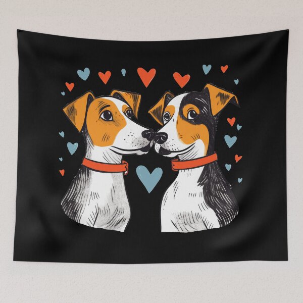 Aperçu de l'œuvre Love Dogs Jack Russel Terrier pour les amoureux des chiens créée et vendue par WallGemsArt.