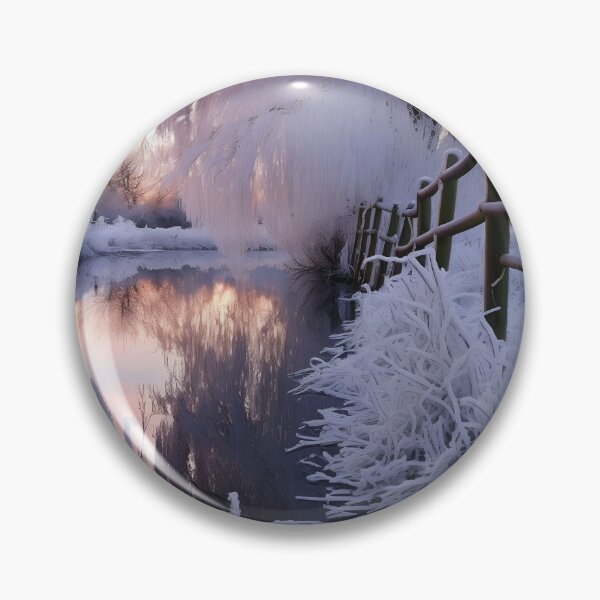 Item preview, Lake with snow trees at sunrise sky - Landscape photography designed and sold by TheArtistOf2022.