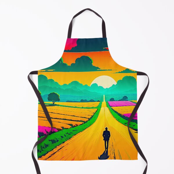 Item preview, Colourful Pop Art Style Lone Figure On A Deserted Road designed and sold by liminal-concept.