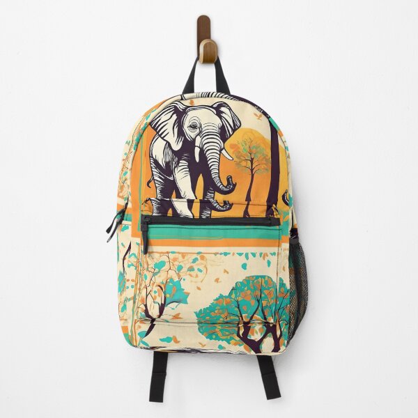 Item preview, Brown elephants under the turquoise tree designed and sold by Ciervo Primavera.