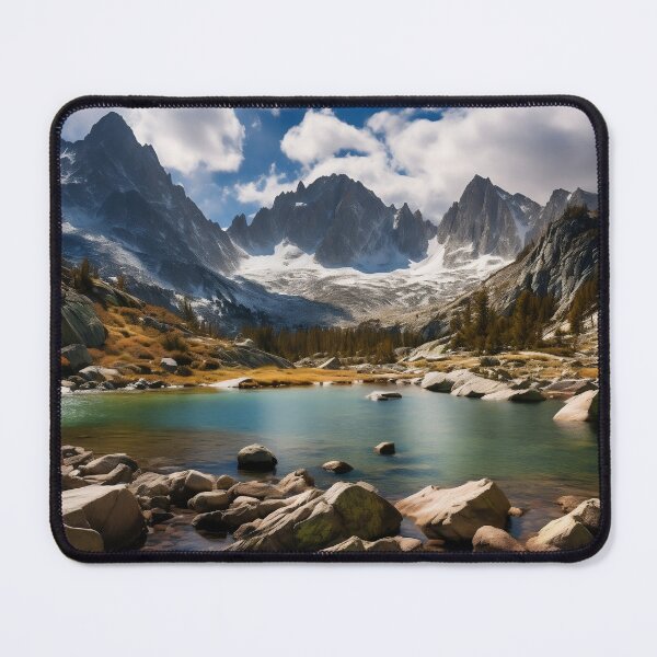 Item preview, River in a green valley with mountains long exposure - Landscape photography designed and sold by TheArtistOf2022.